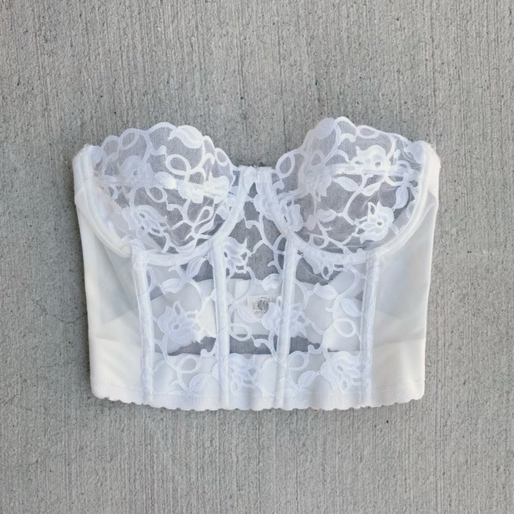 vintage white lace corset